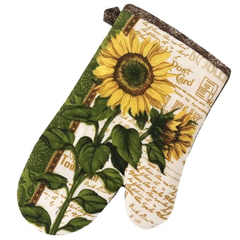 Lobyn Value Packs Kitchen Towel 5 Piece Linen Set 2 Towels 2 Pot Holders 1 Oven Mitt (Sunflower 2) - Image 4